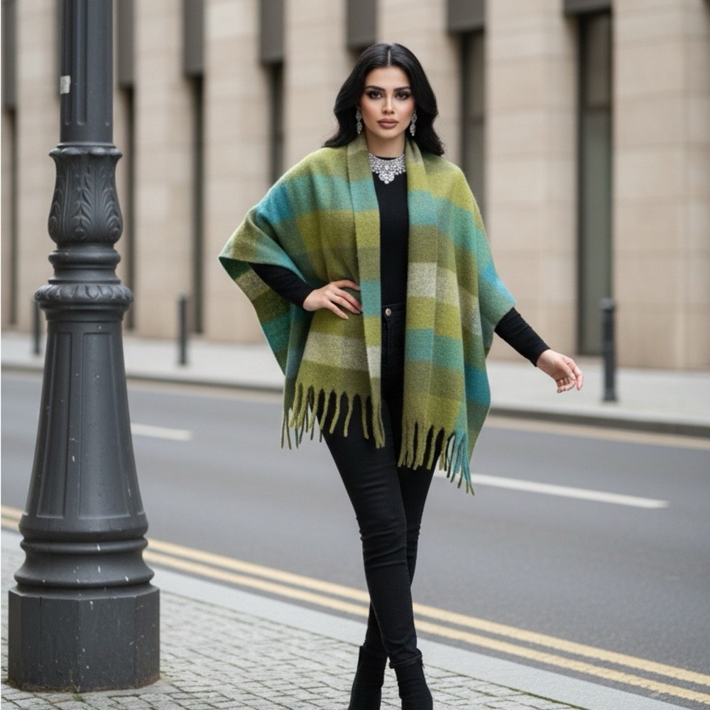 New Belle by Kim Gravel Green and Blue Shawl